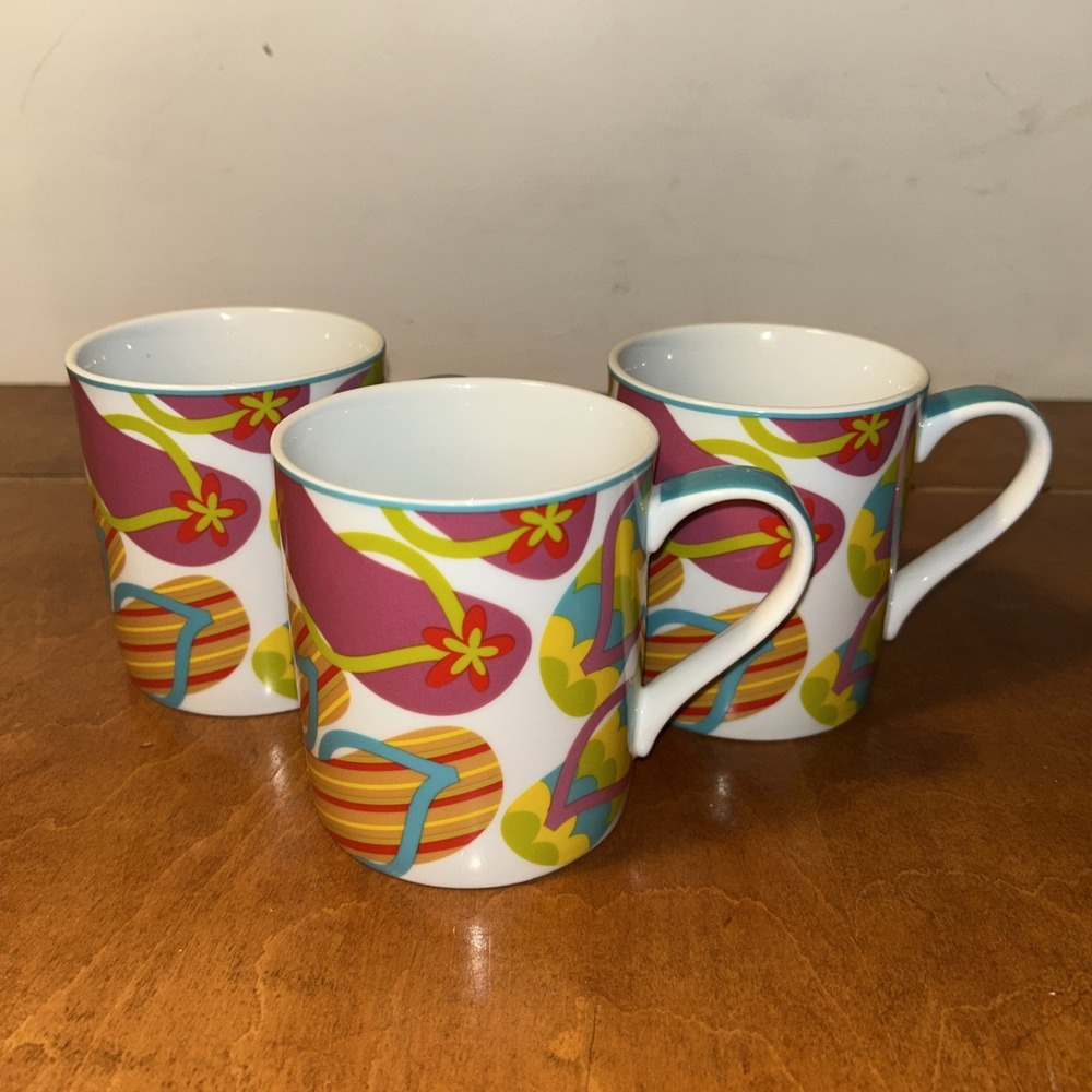 Bia Cordon Bleu Flip Flop Mug Set If 3 Ceramic Summer Theme Beach
